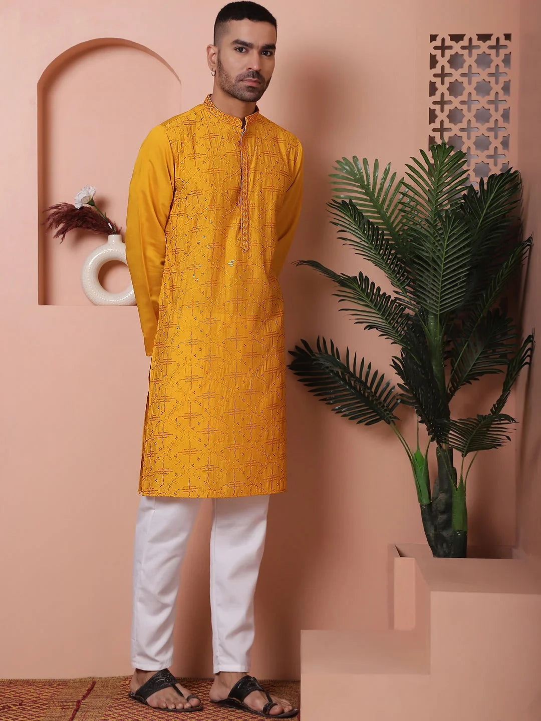 Yellow Rayon Solid Indian Wear JOKP_P_5073Mustard | DesiQlo