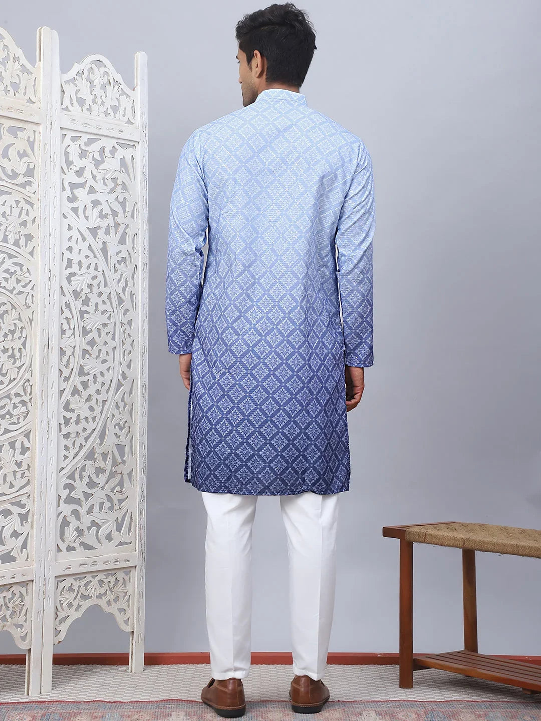 Blue Cotton Solid Indian Wear JOKP_5074Blue | DesiQlo