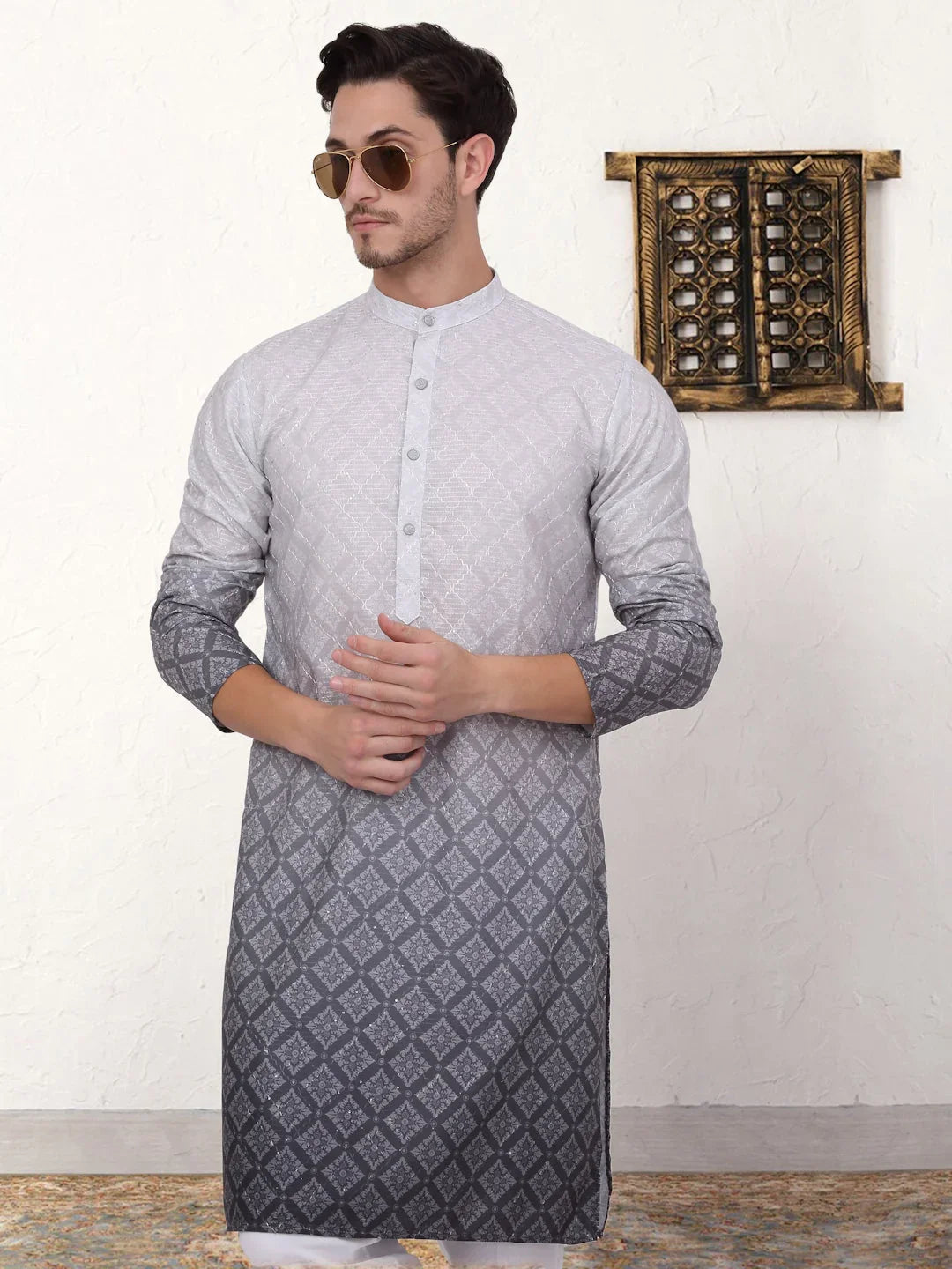 Grey Cotton Solid Indian Wear JOKP_P_5074Grey | DesiQlo