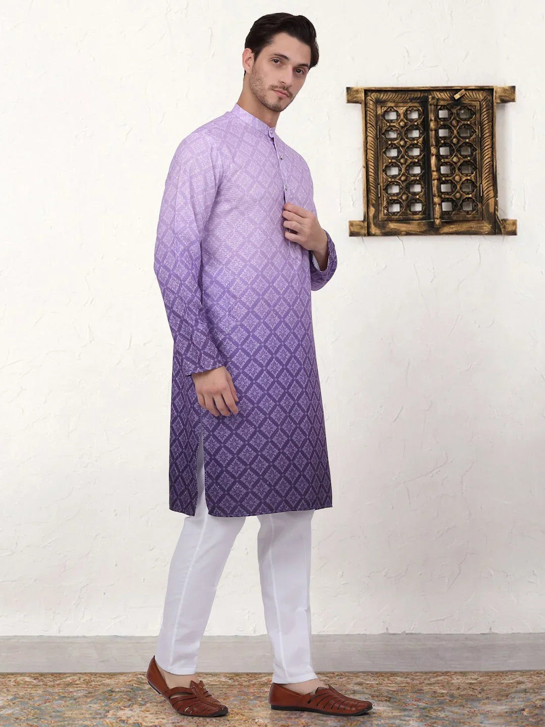 Purple Cotton Solid Indian Wear JOKP_P_5074Purple | DesiQlo