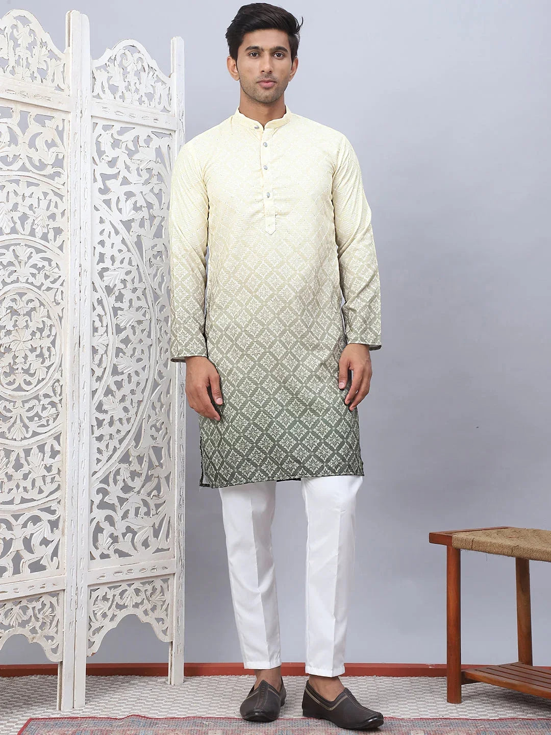 Yellow Cotton Solid Indian Wear JOKP_5074Yellow | DesiQlo