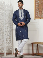 Collar Embroidered Styled & Sequin Kurta With Pyjama-JOKP-P