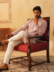 Embroidered & Sequin Cotton Blend Kurta Pyjama Sets-JOKP-P Style