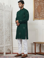 Embroidered Viscose Rayon Straight Kurta Pyjama Set-JOKP-PS