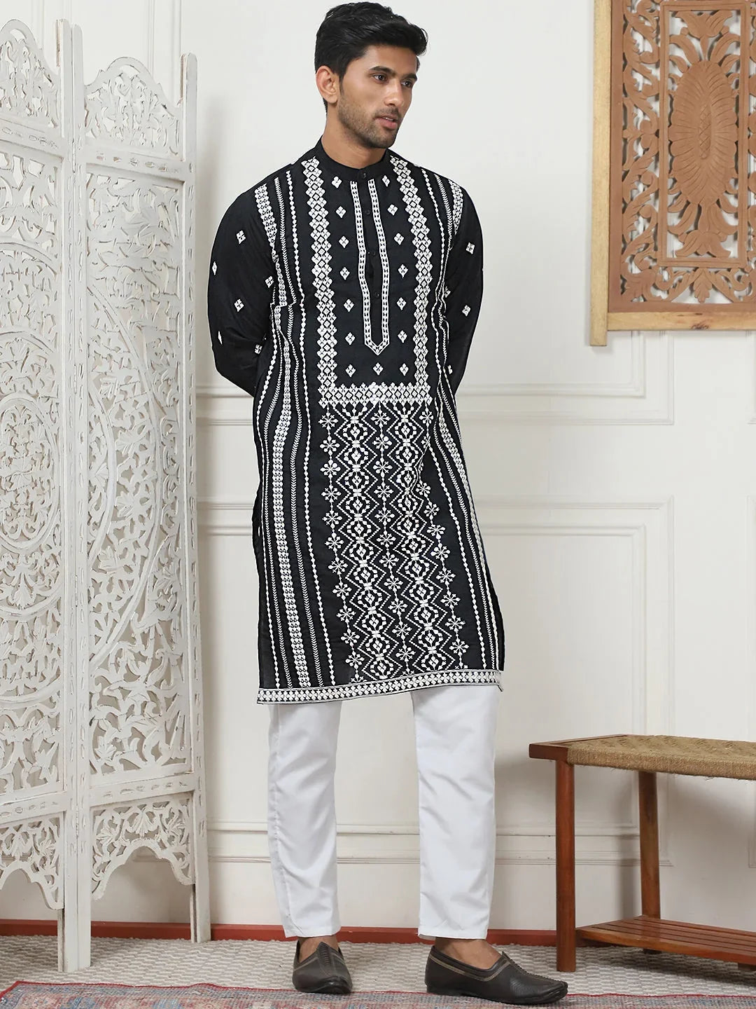Black Silk Solid Indian Wear JOKP_P_5087Black | DesiQlo