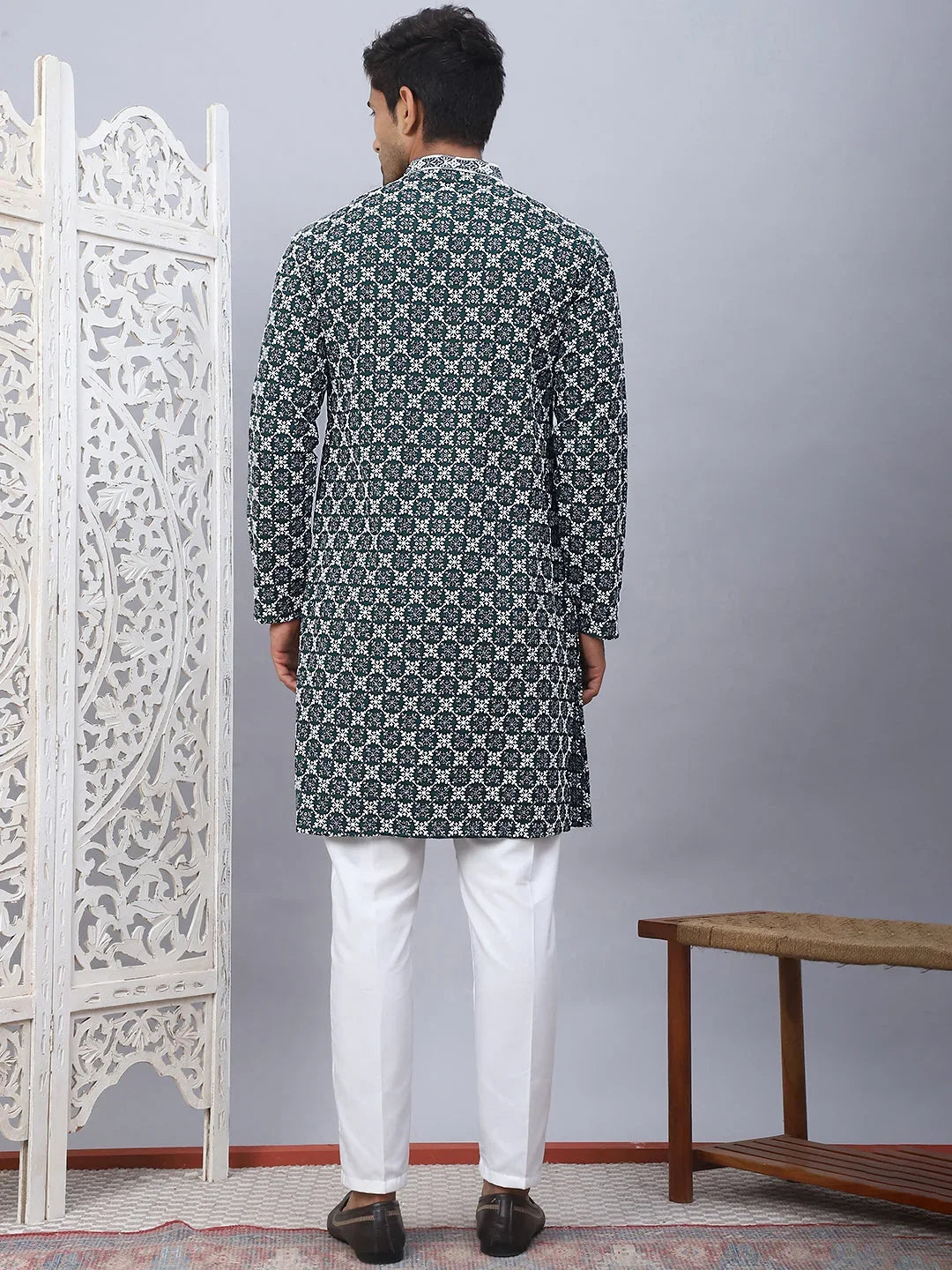 Green Rayon Solid Indian Wear JOKP_5092Olive | DesiQlo