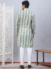 Tie-dye Embroidered & Sequin Kurta With Pyjama-JOKP-5093Green