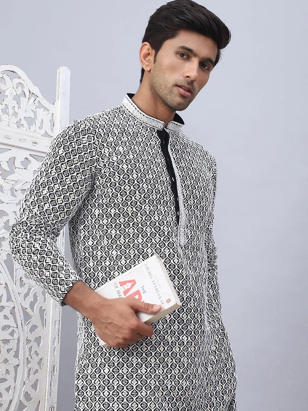 Black Cotton Solid Indian Wear JOKP_5094Black | DesiQlo