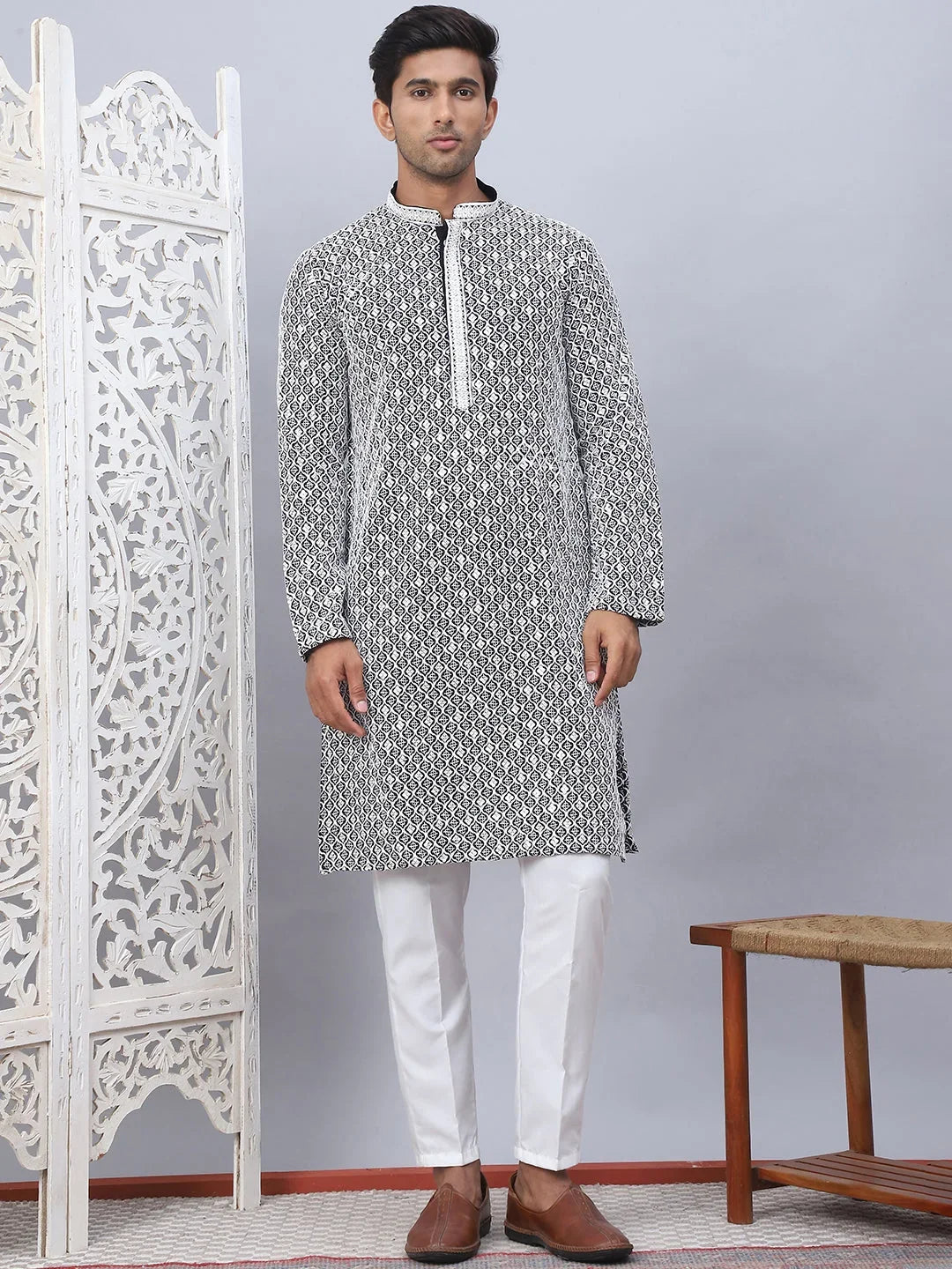 Black Cotton Solid Indian Wear JOKP_5094Black | DesiQlo