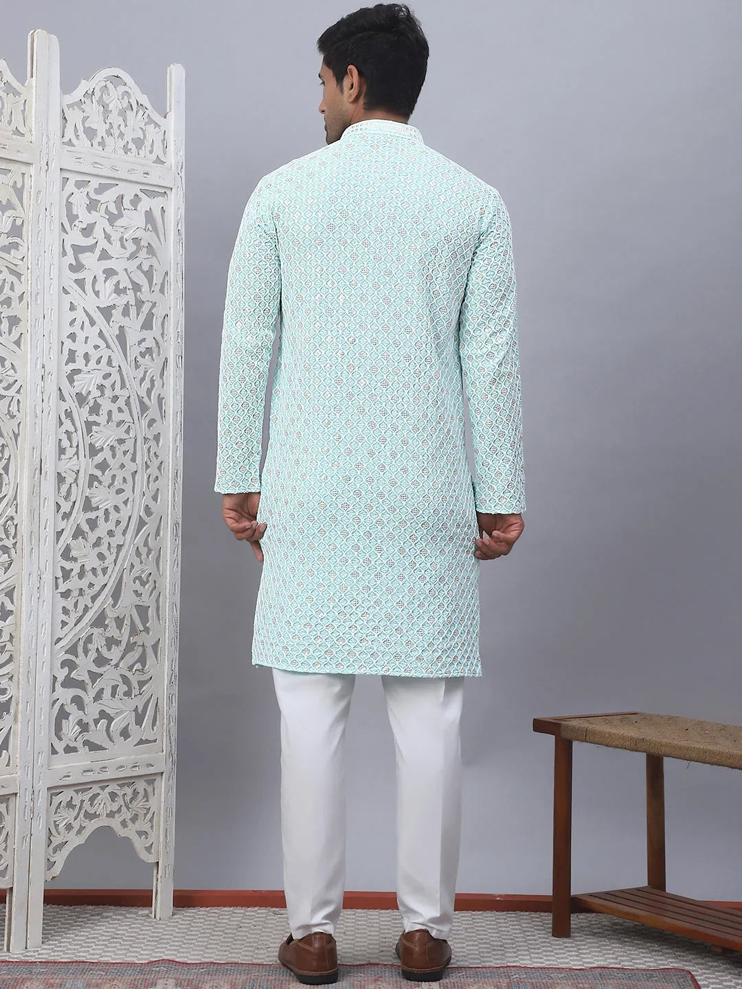 Blue Cotton Solid Indian Wear JOKP_5094Sky | DesiQlo