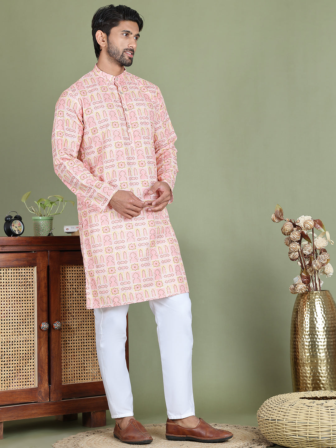 Peach Indian Wear for Men | DesiQlo India