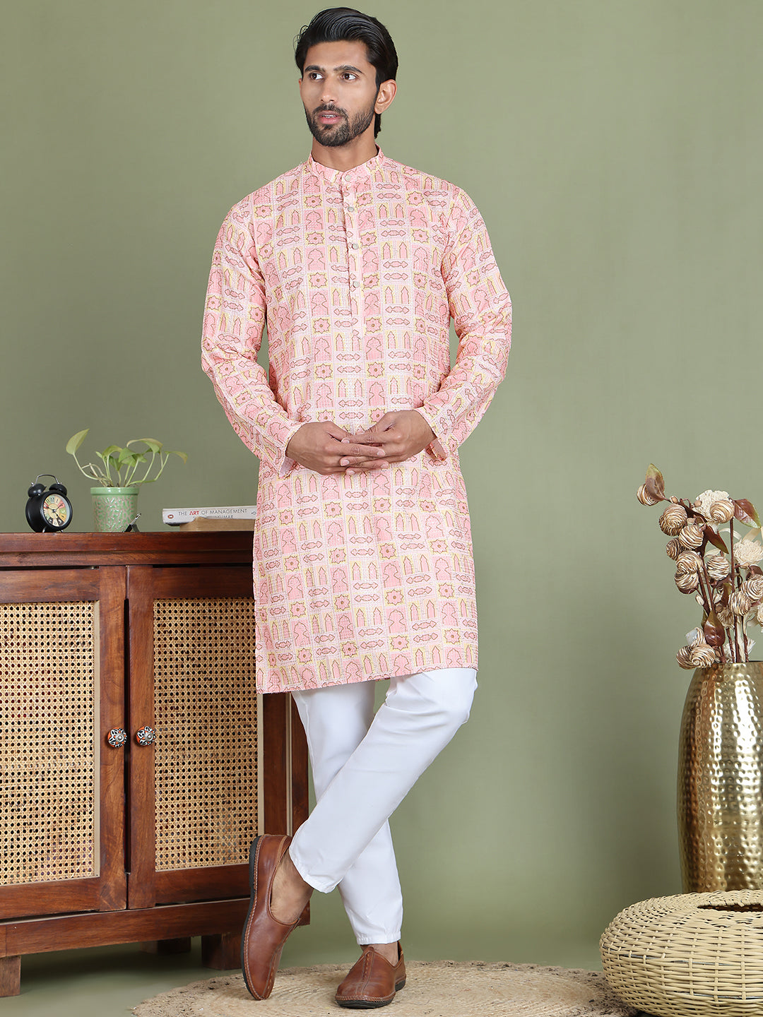 Peach Indian Wear for Men | DesiQlo India