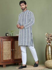 Embroidered and Mirror Work Kurta Pyjama Sets ( JOKP 5146Peacock ) [FF] [P-12]
