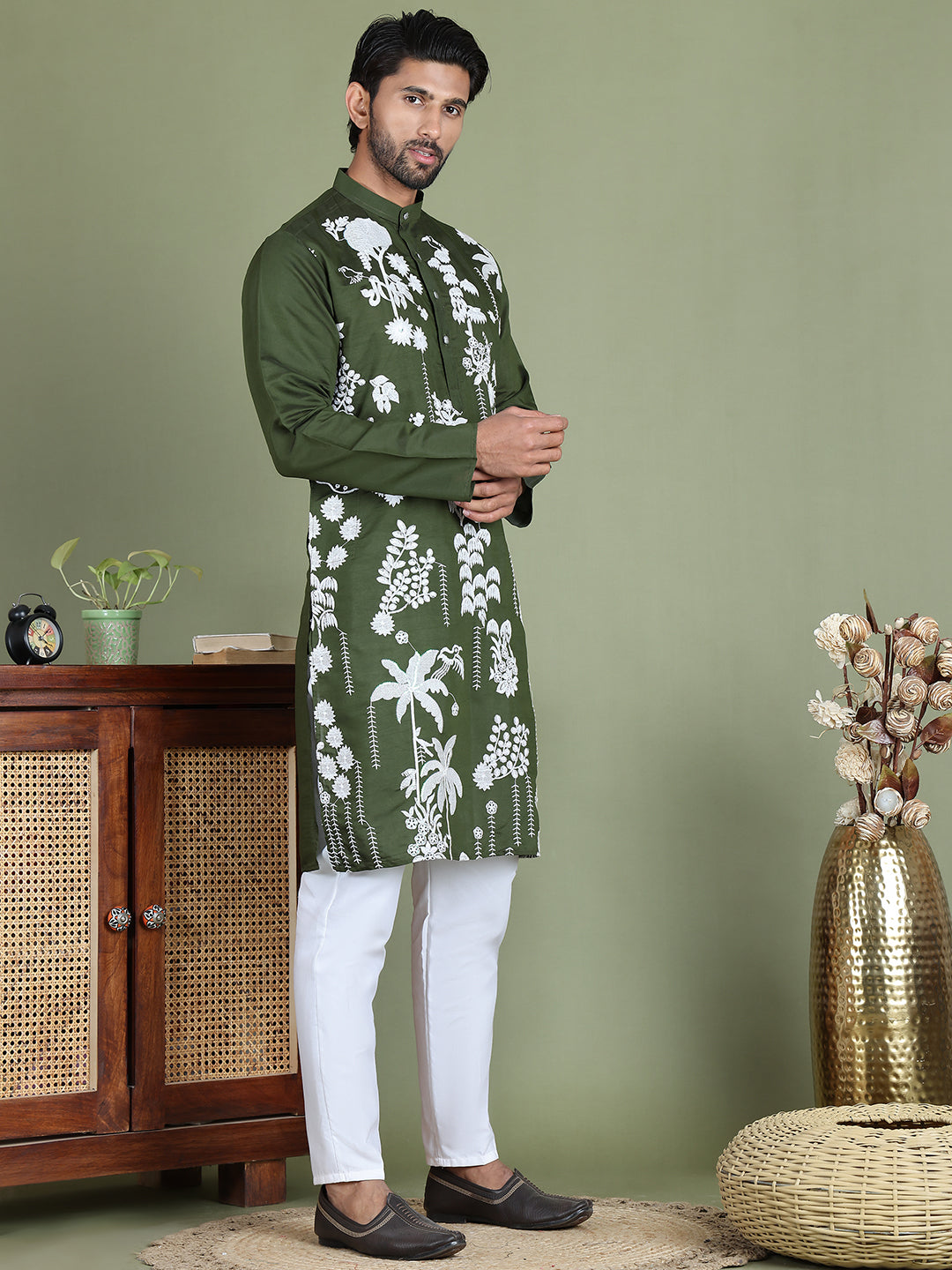 Olive Indian Wear 150olive | DesiQlo