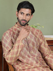 Yellow Woven Design Straight Kurta Pyjama Set ( JOKP 5153Yellow ) [FF] [P-5]