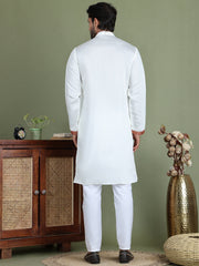 Embroidered and Sequins Kurta Set ( JOKP 5162White ) [FF] [J-3-4]