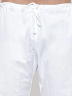 Men White Solid Kurta with Pyjamas-JOKP-555
