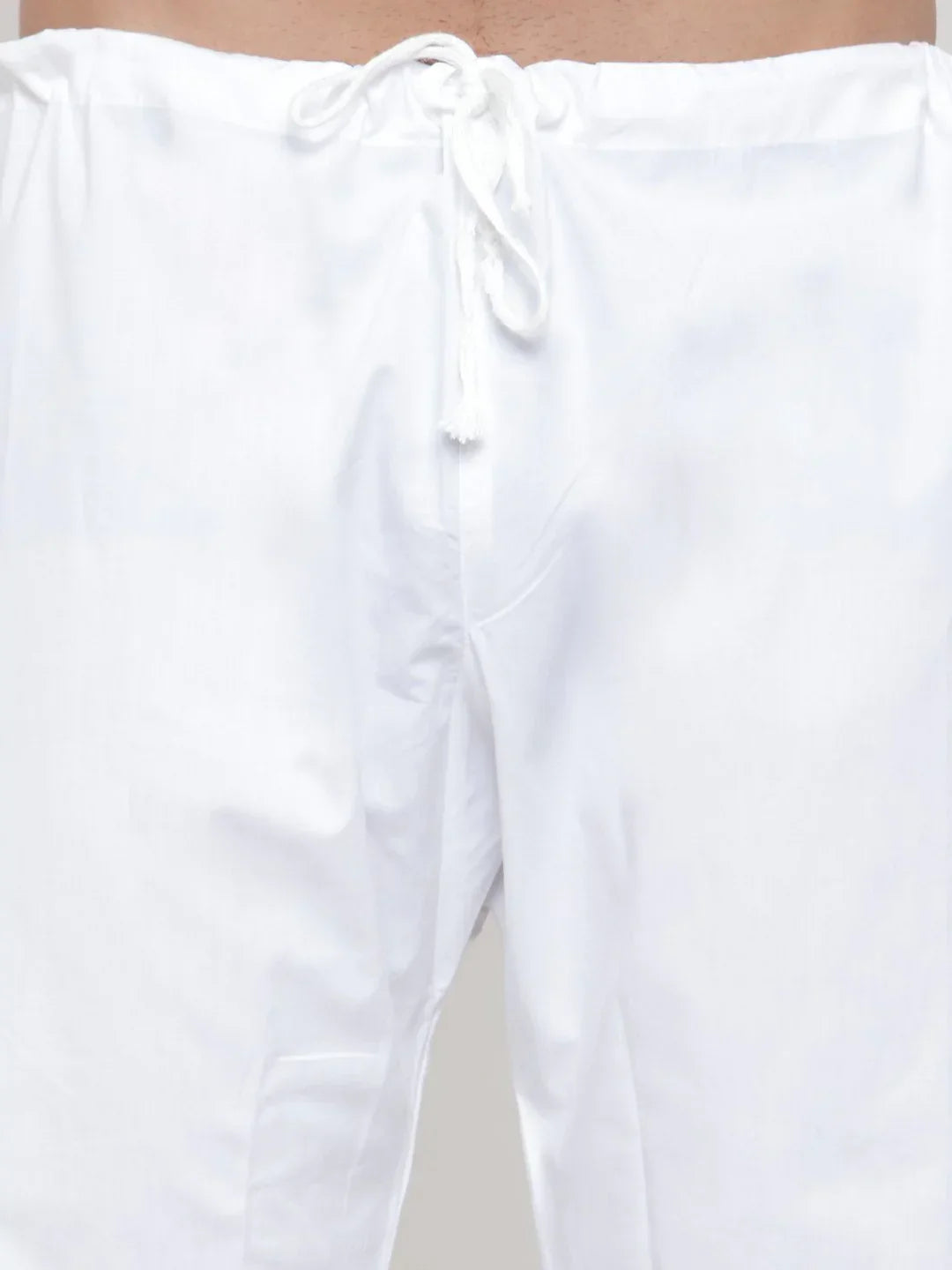 Men White Solid Kurta with Pyjamas-JOKP-555