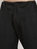 Men Black Chikan Kurta with Churidar ( JOKP 561 Black )-JOKP-561