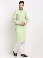 Chikankari Pure Cotton Kurta with Churidar-JOKP-561Green