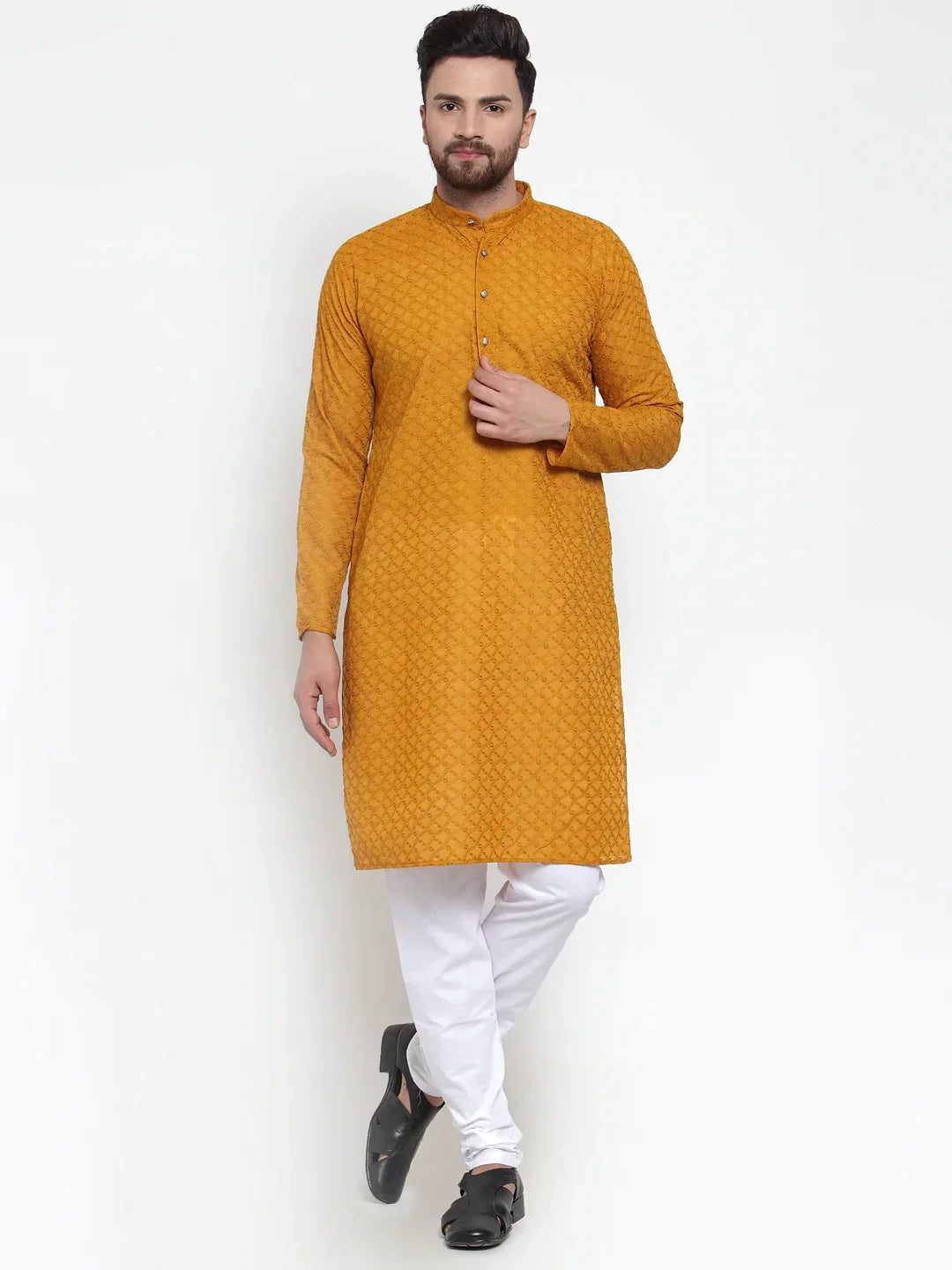 Yellow Cotton Solid Indian Wear JOKP_561Mustard | DesiQlo