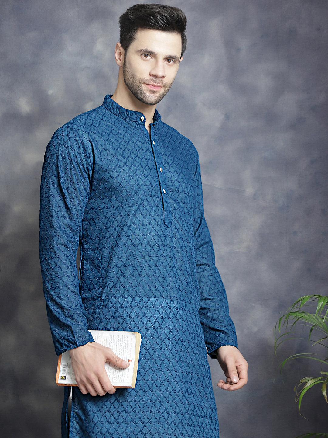 Multi Cotton Solid Indian Wear KO_561Peacock | DesiQlo