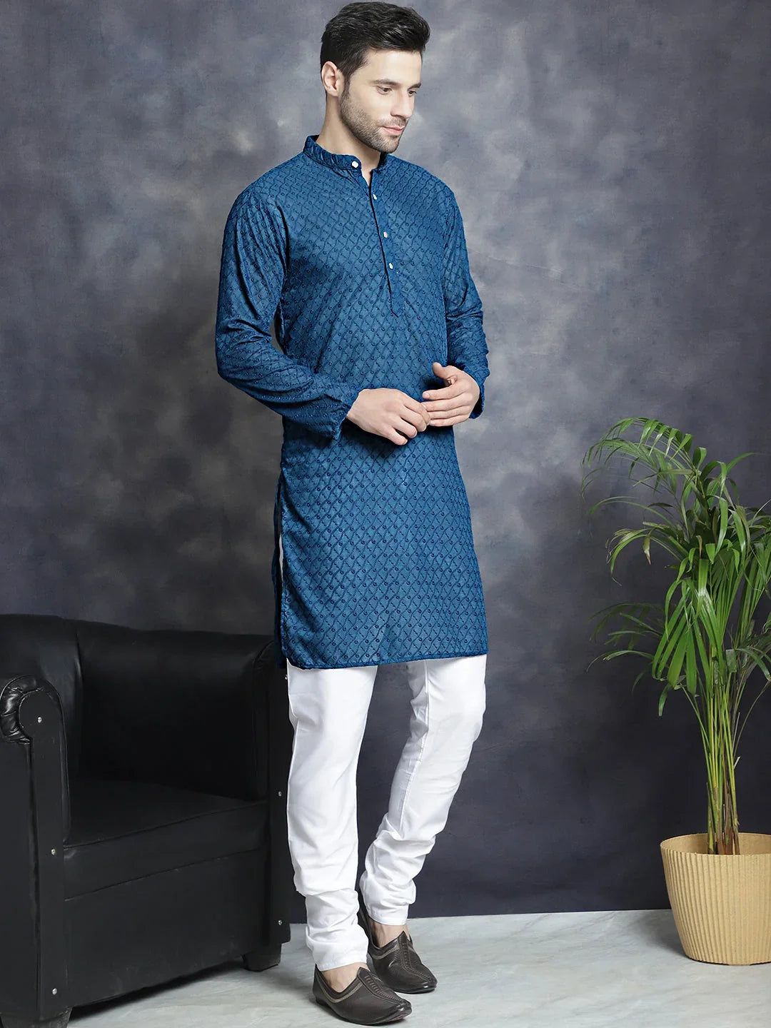 Multi Cotton Solid Indian Wear JOKP_561Peacock | DesiQlo