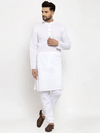Chikankari Pure Cotton Kurta with Churidar-JOKP-561White