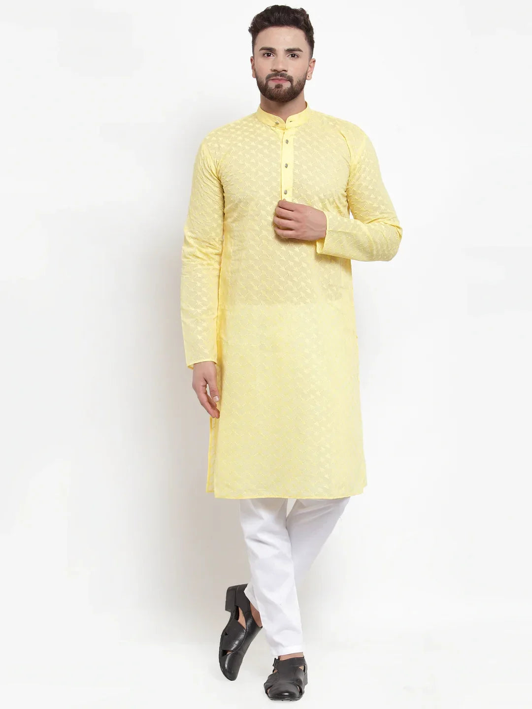 Yellow Cotton Solid Indian Wear JOKP_561Yellow | DesiQlo