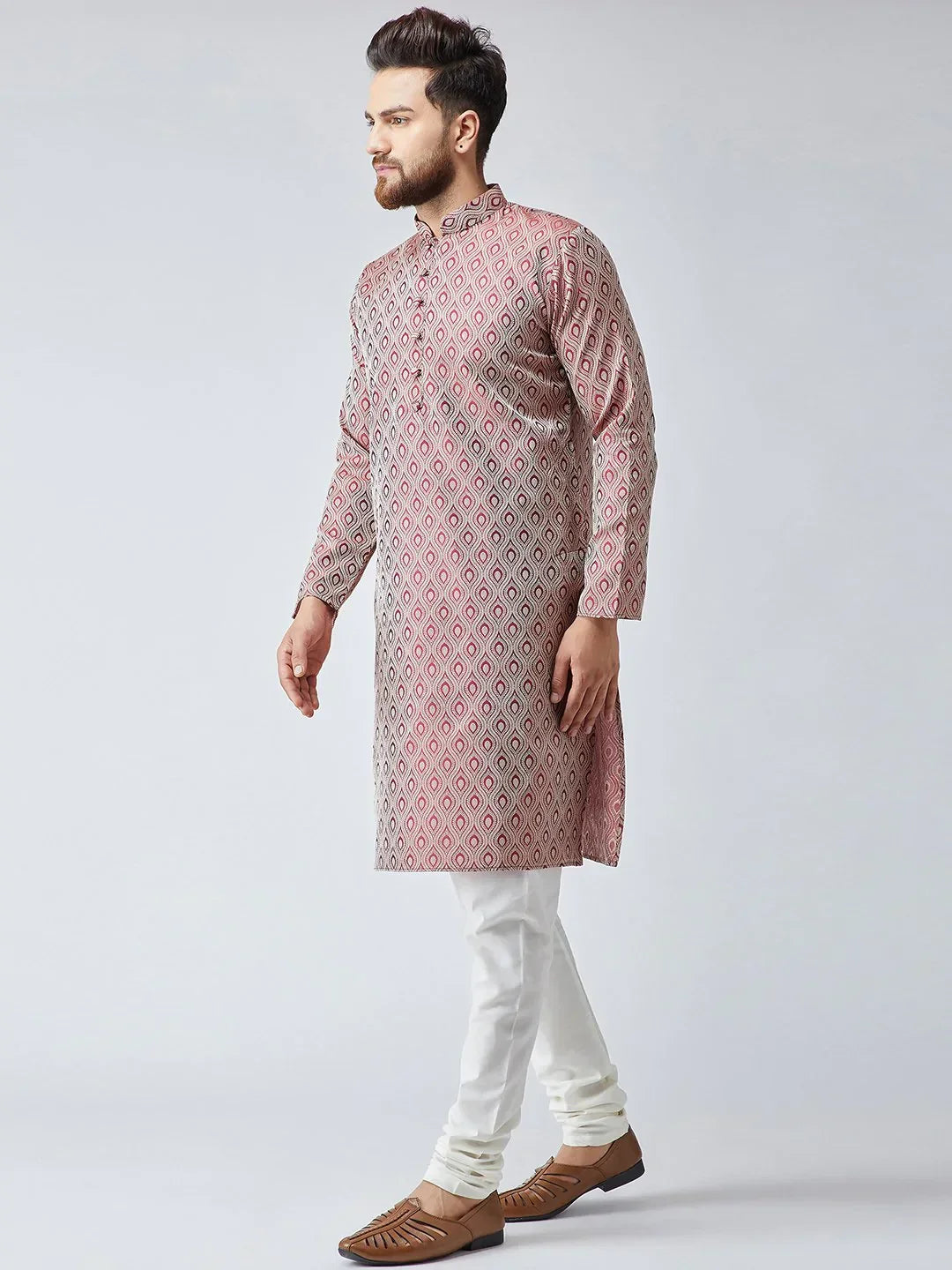 Maroon Cotton Solid Indian Wear for Men | DesiQlo India