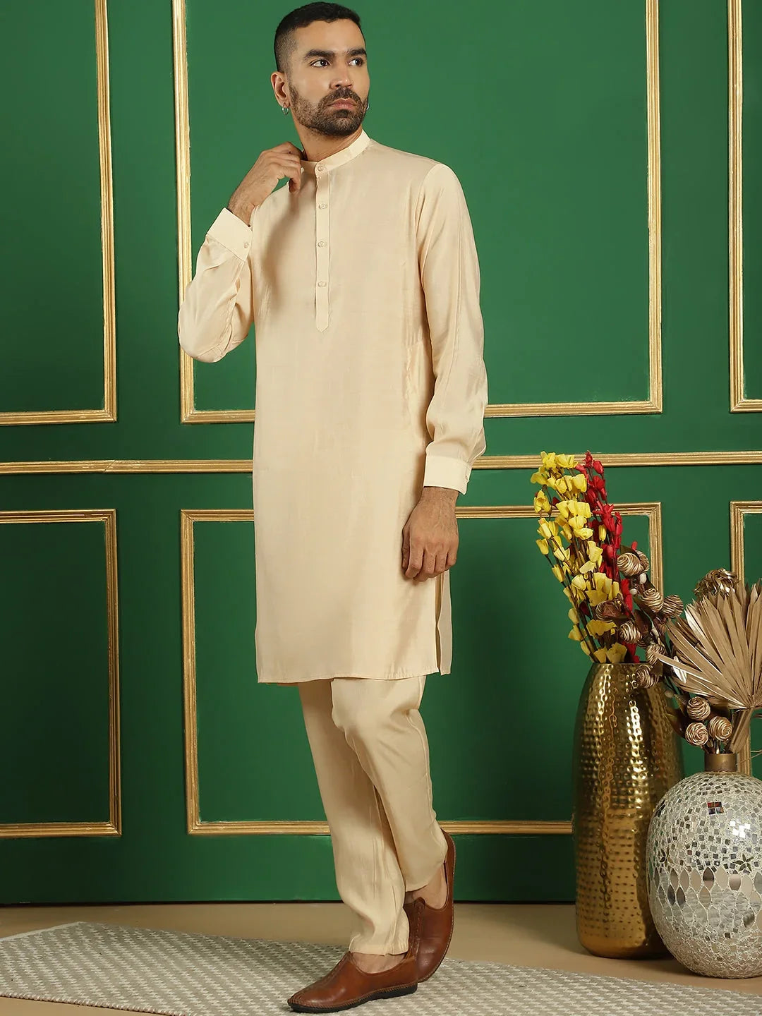 Beige Cotton Solid Indian Wear JOKP_592Beige | DesiQlo