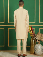 Solid Silk Blend Kurta with Churidar-JOKP-592Beige