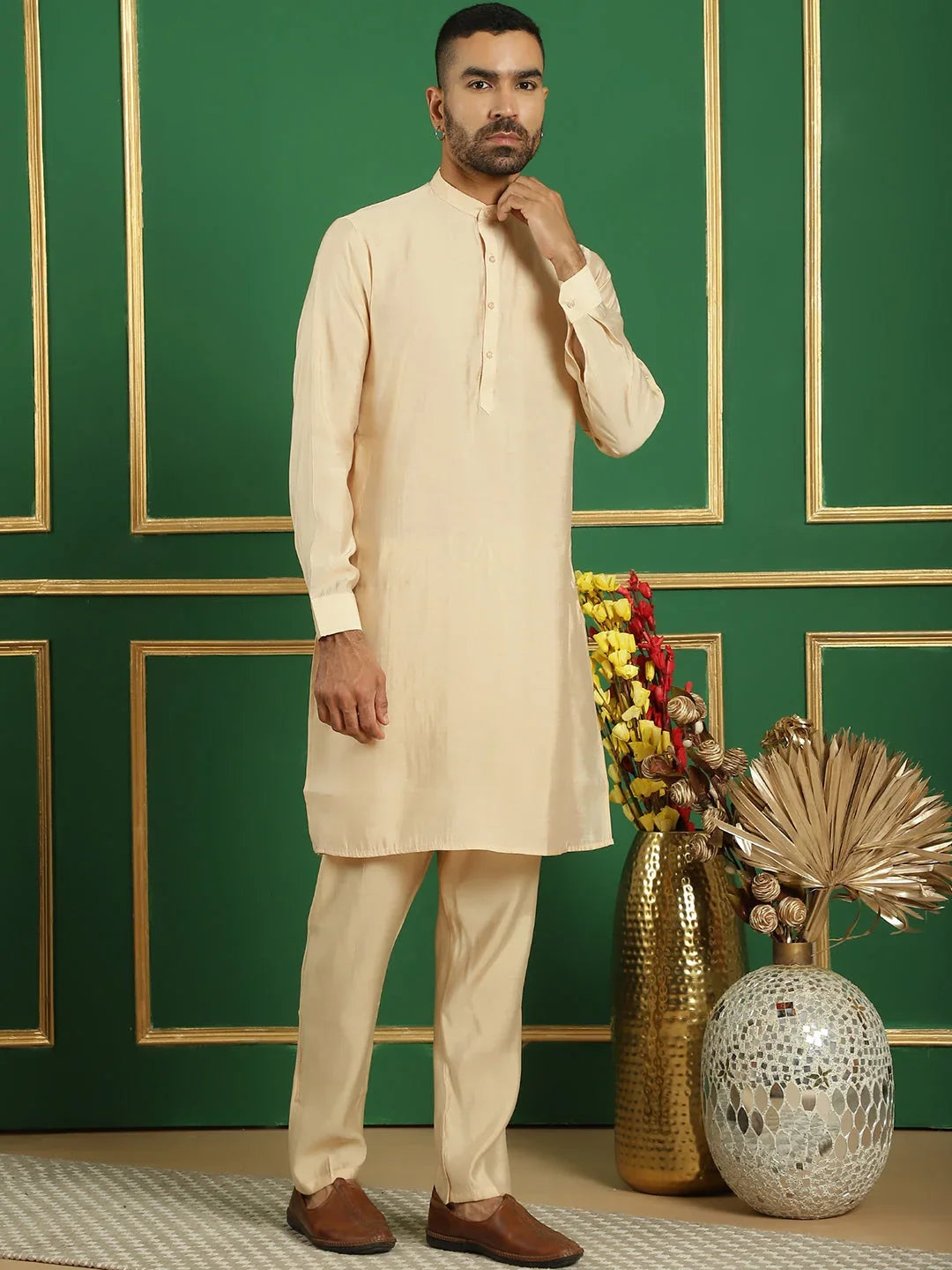 Beige Cotton Solid Indian Wear JOKP_592Beige | DesiQlo