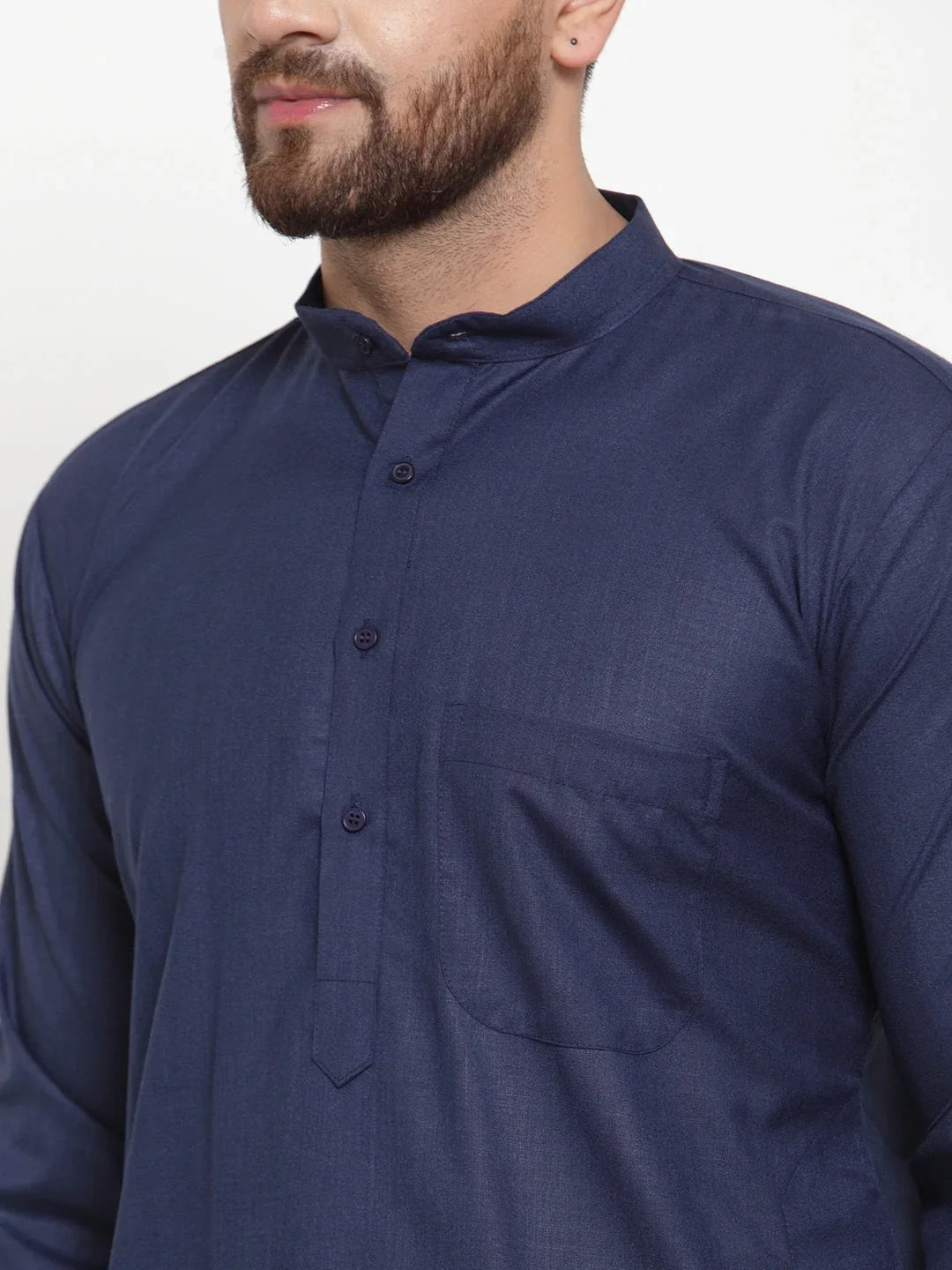 Blue Cotton Solid Indian Wear JOKP_592Navy | DesiQlo