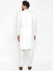 Men White Solid Kurta with Churidar ( JOKP 592 White )-JOKP-592