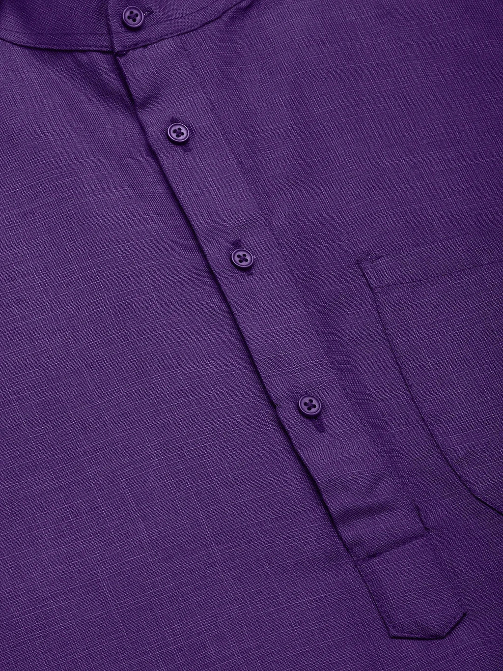 Men's Purple Cotton Solid Kurta Pyjama
