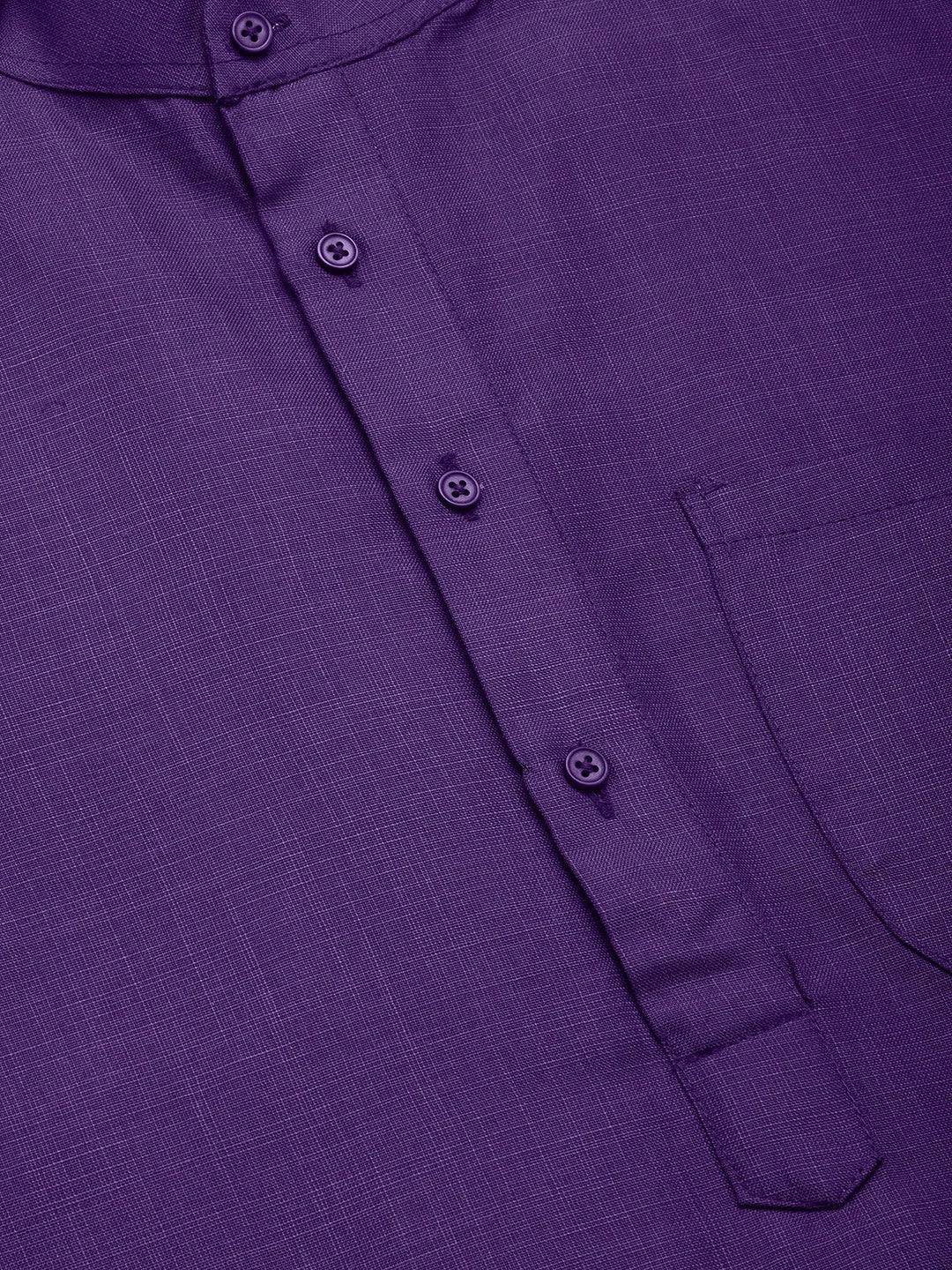 Men's Purple Cotton Solid Kurta Pyjama