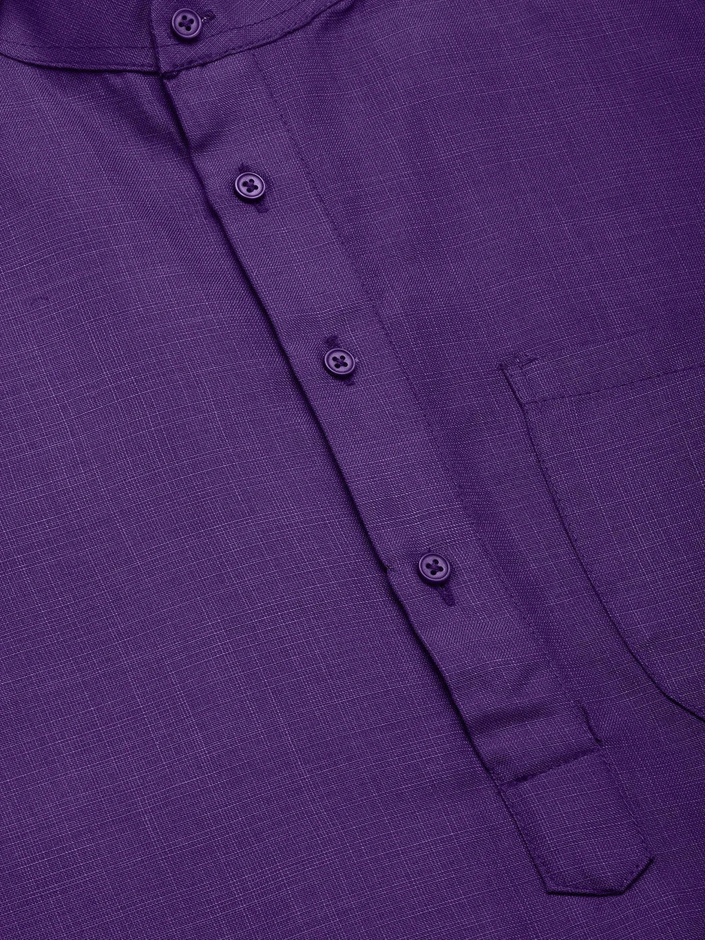 Men's Purple Cotton Solid Kurta Only