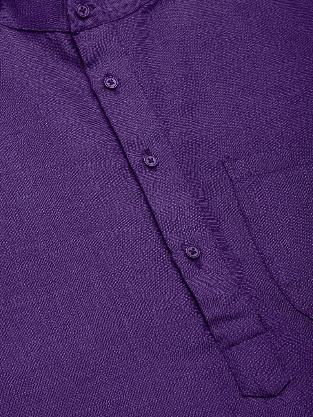 Men's Purple Cotton Solid Kurta Only