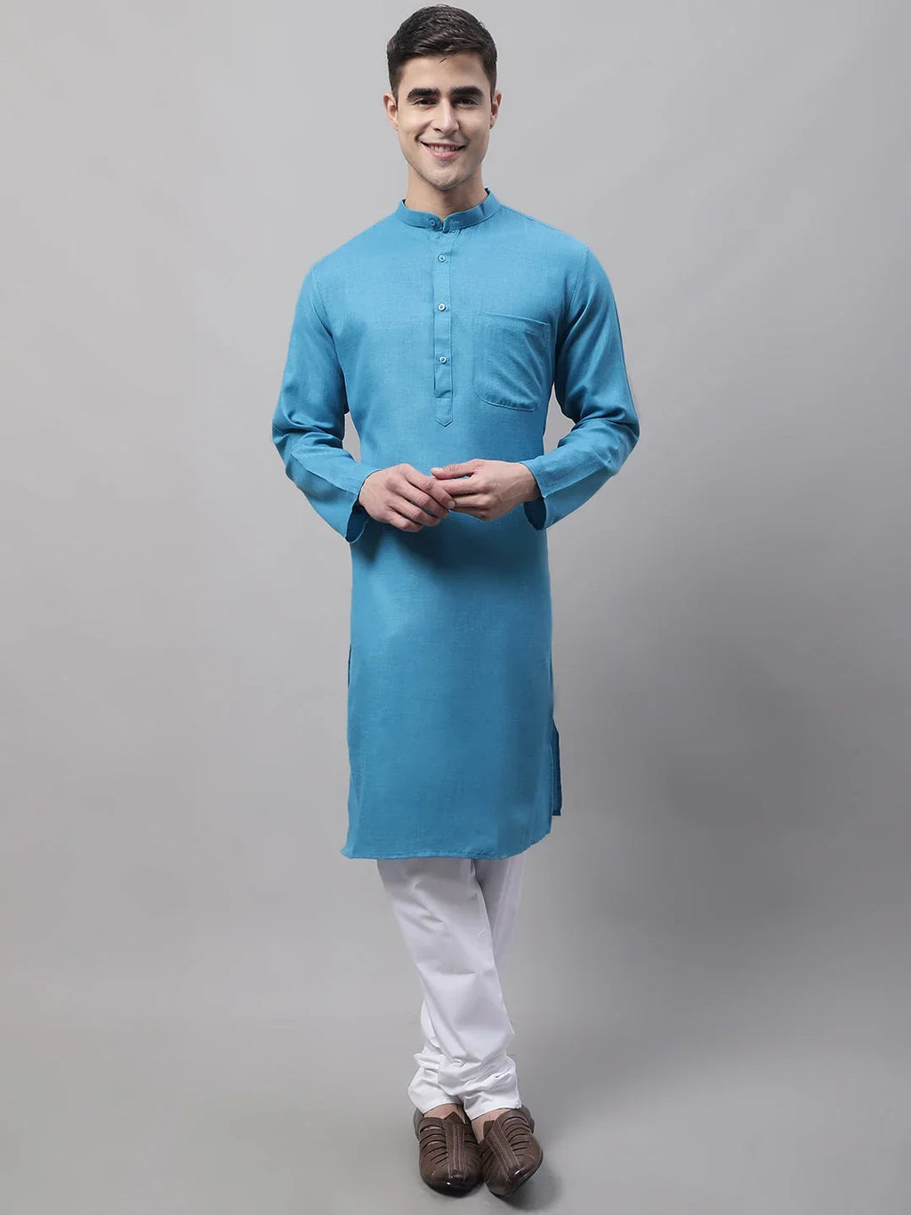 Men's Cotton Solid Kurta Payjama Style Sets-JOKP-611