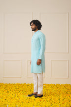 Men's Sky Embroidered Kurta Payjama Sets