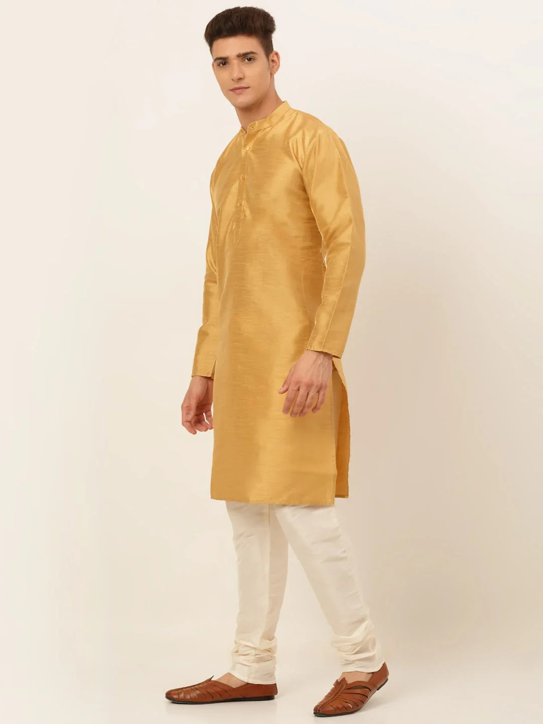 Brown Cotton Solid Indian Wear JOKP_636Dark-Golden | DesiQlo