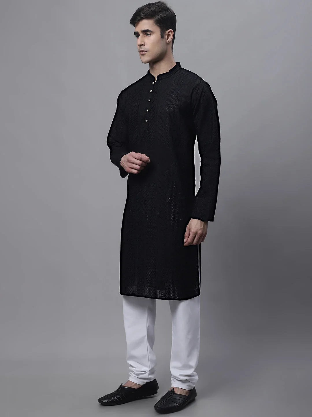 Black Cotton Solid Indian Wear JOKP_640Black | DesiQlo