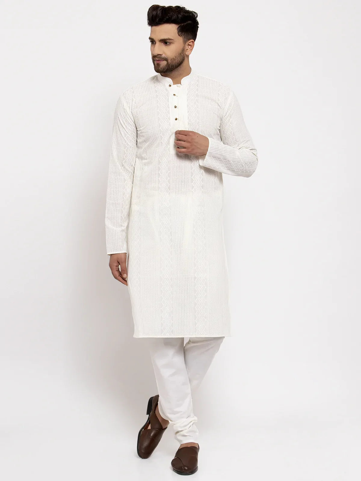 Cream Cotton Solid Indian Wear for Men | DesiQlo India