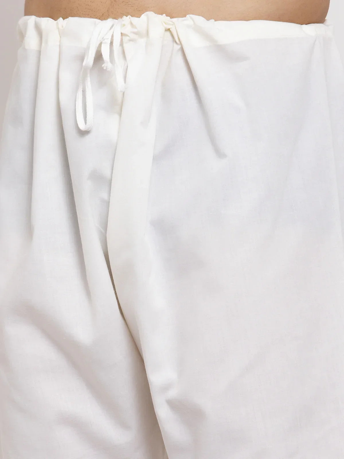 Men Cream Embroidered Kurta with Pyjamas ( JOKP 640 Cream )-JOKP-640