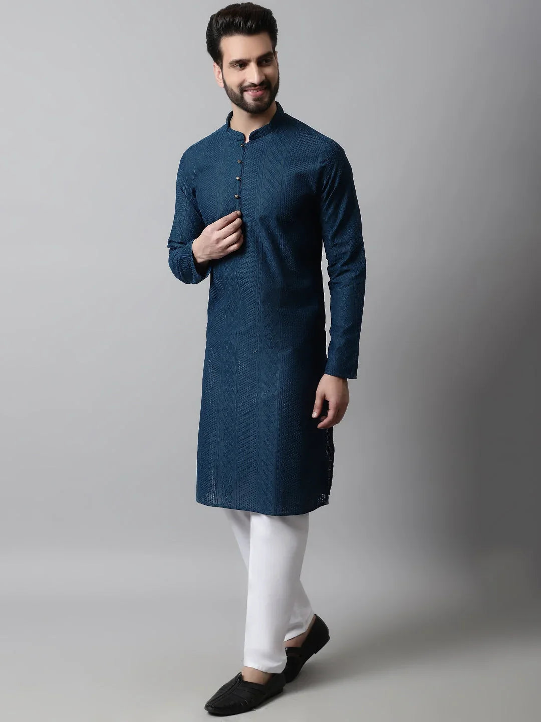 Green Cotton Solid Indian Wear JOKP_640Teal | DesiQlo
