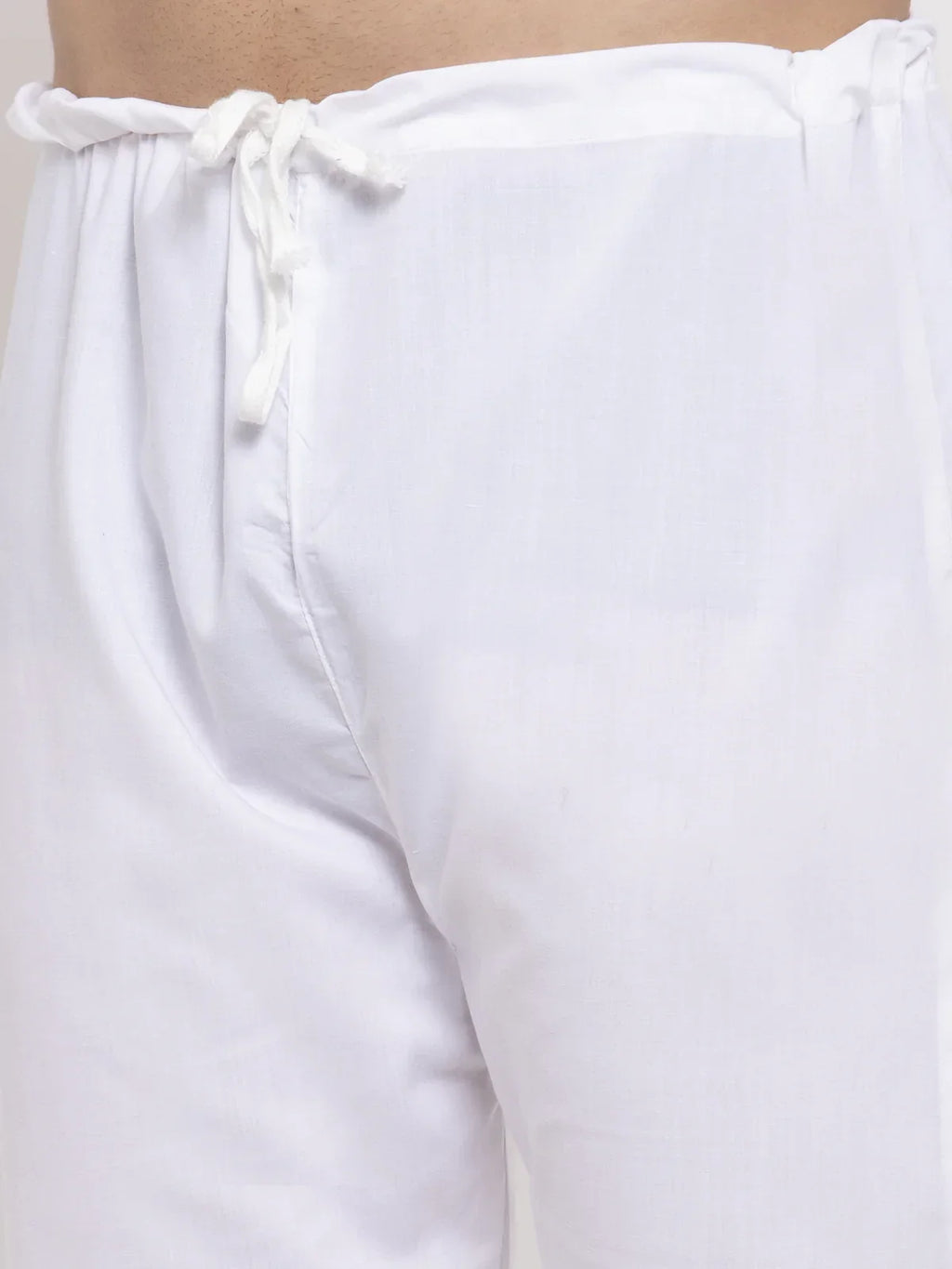 Men White Embroidered Kurta with Pyjamas ( JOKP 640 White )-JOKP-640