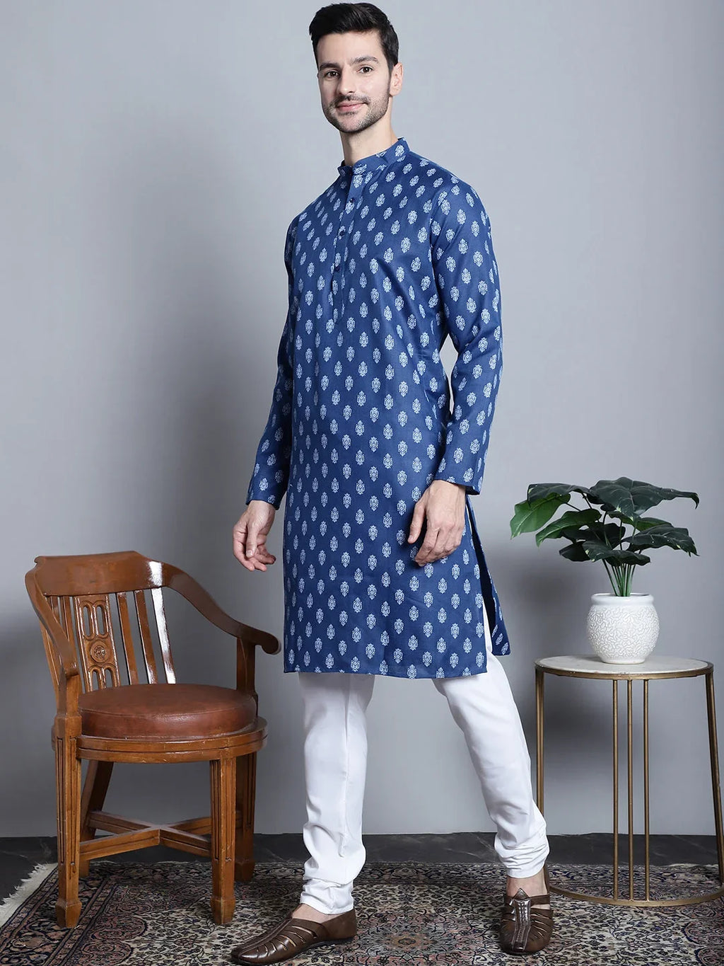 Men's Cotton Best Floral printed kurta Pyjama
