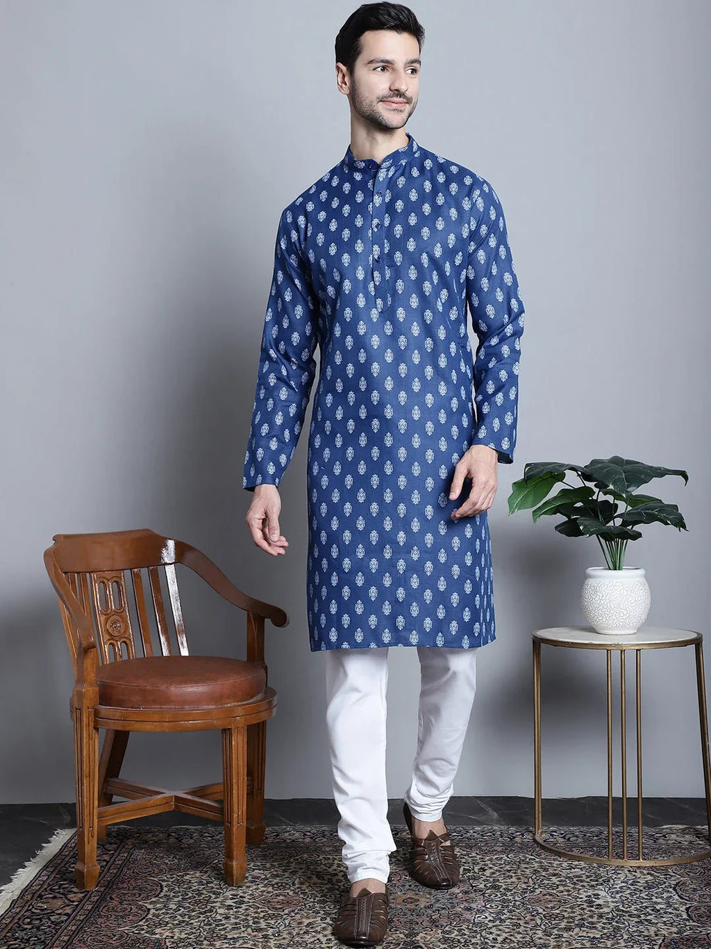 Men's Cotton Best Floral printed kurta Pyjama