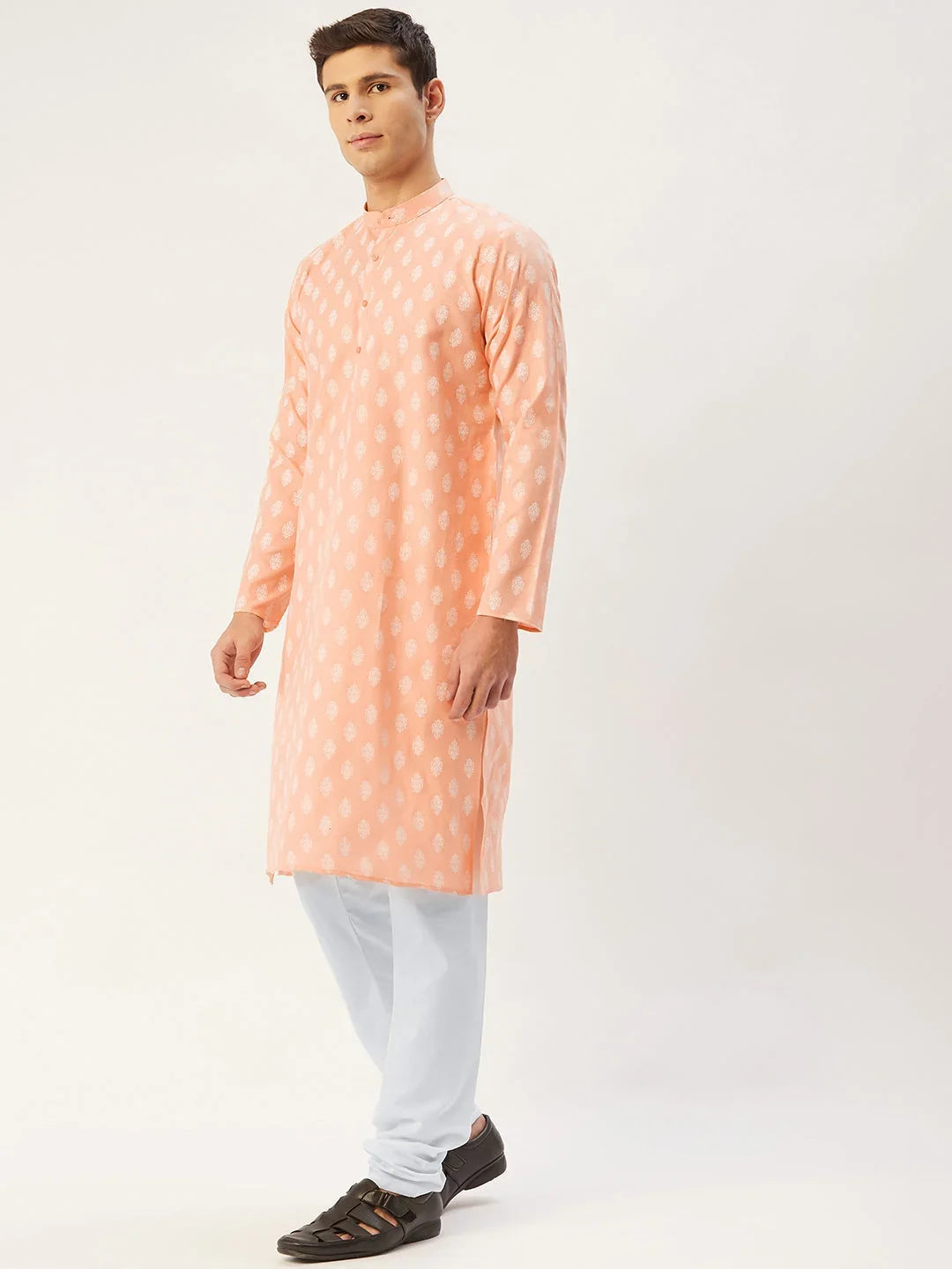 Orange Cotton Solid Indian Wear KO_650Peach | DesiQlo